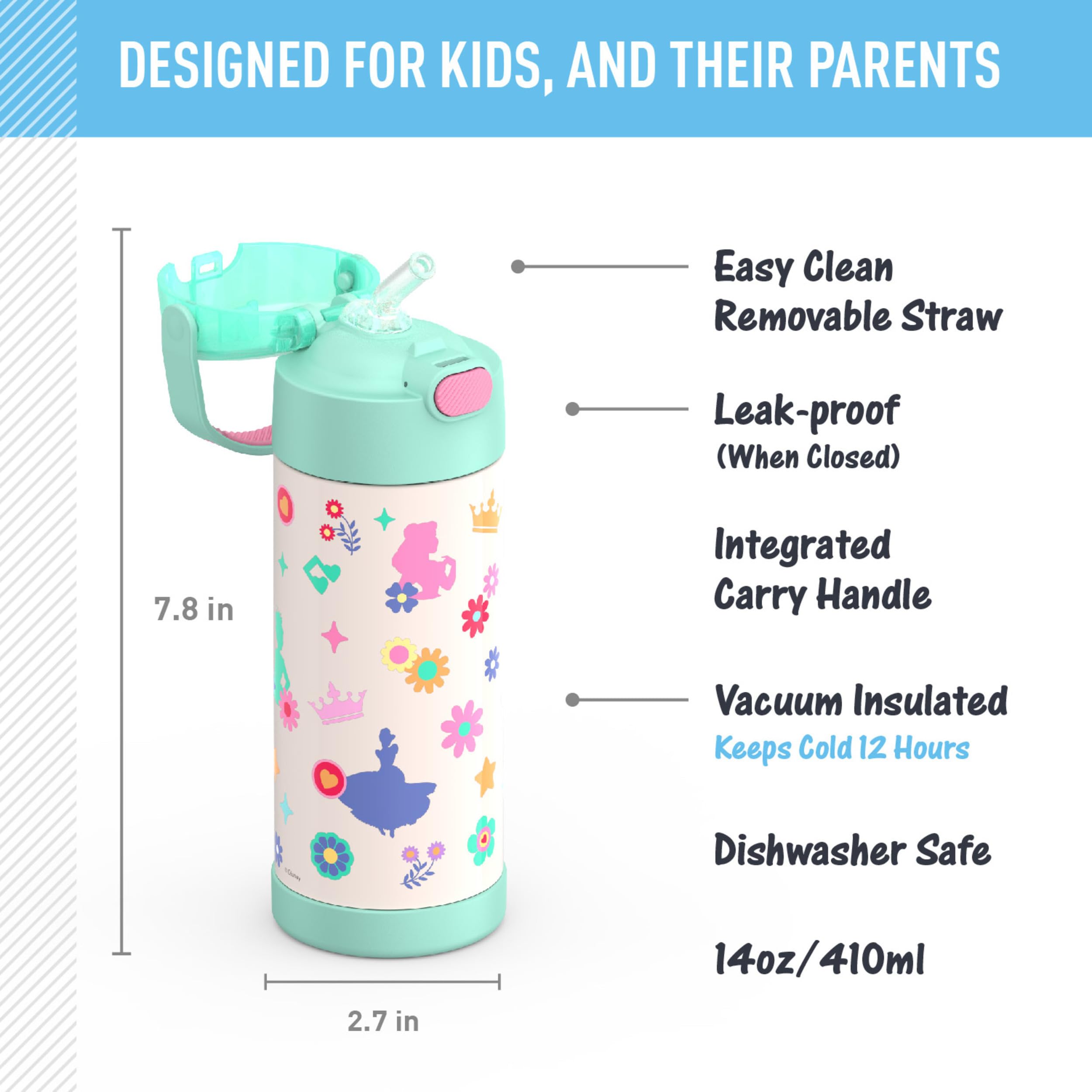 THERMOS FUNTAINER Water Bottle with Straw, 14oz, Princess 🍁 All In One Marketplace Canada