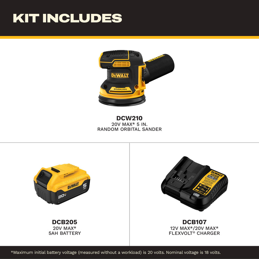 DEWALT 20V MAX Random Orbital Sander Kit (DCW210P1) 🍁 All In One Marketplace Canada