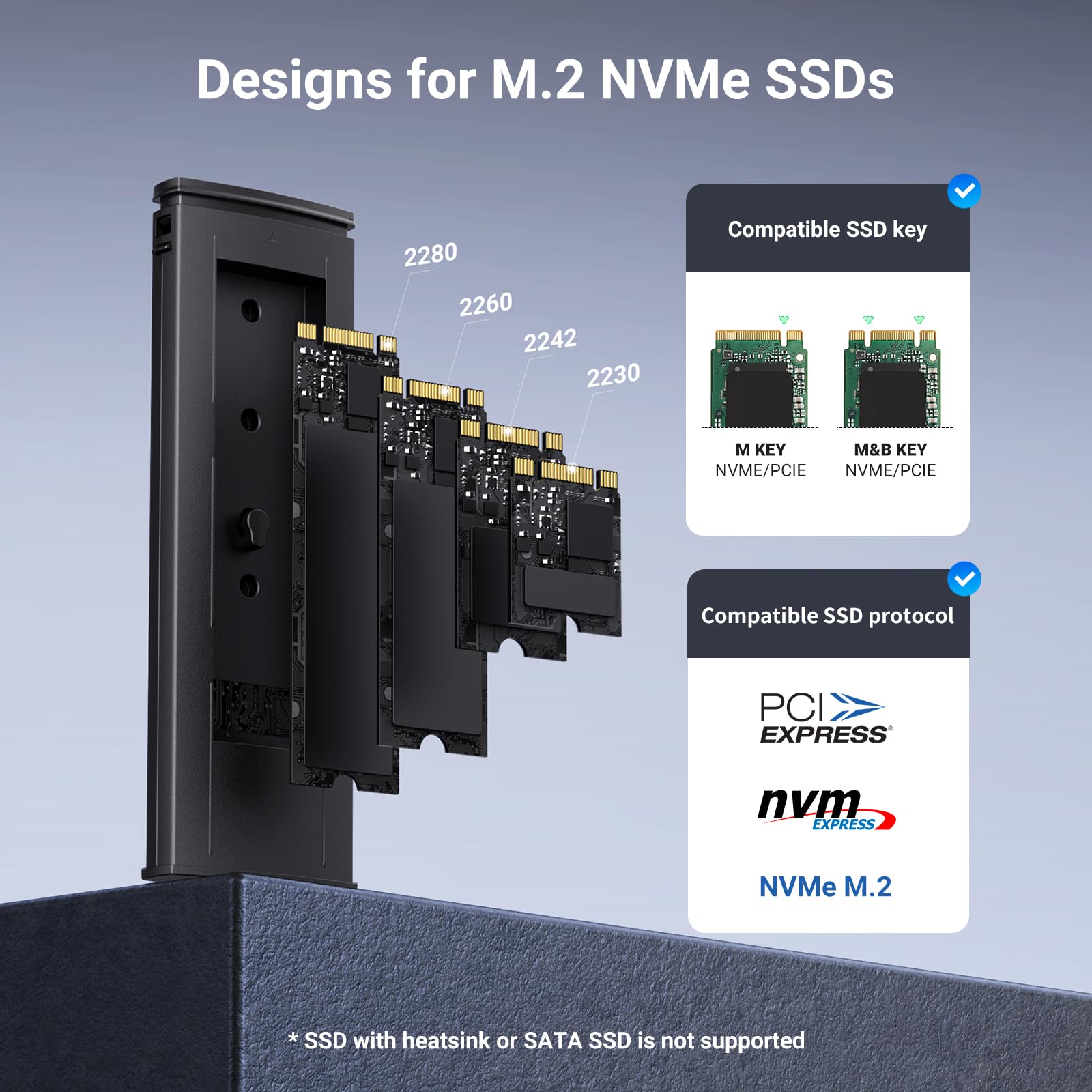 UGREEN M.2 NVMe Enclosure, USB 3.2 Gen2 10Gbps Case for NVMe PCIe M-Key(M+B Key), External SSD Adapter Support UASP Trim for 2280 2260 2242 2230 with 2 Cables, Aluminum Shell Heatsink 🍁 All In One Marketplace Canada