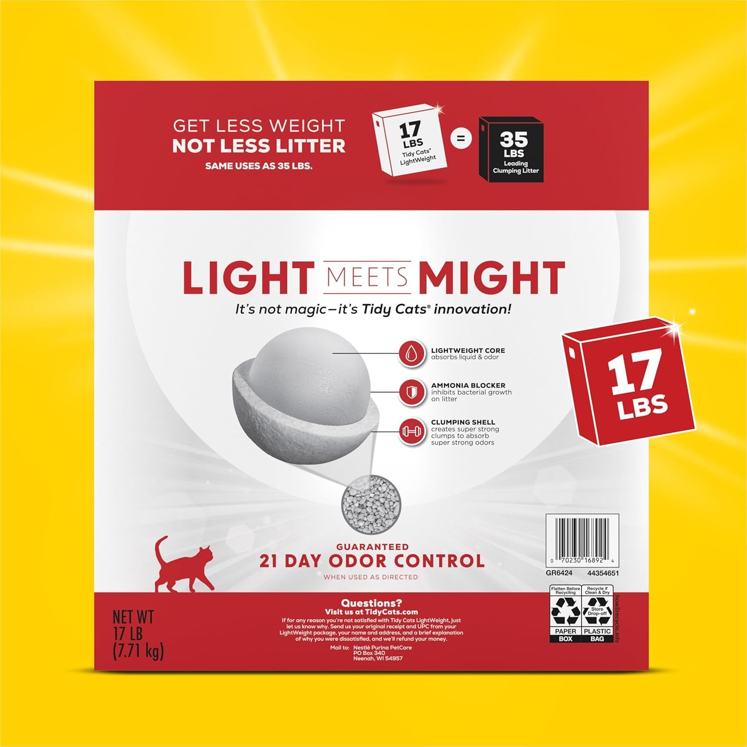 Purina Tidy Cats Lightweight, Low Dust, Clumping Cat Litter Odor Control 24/7 Performance Multi Cat Litter - 17 lb. Box 🍁 All In One Marketplace Canada