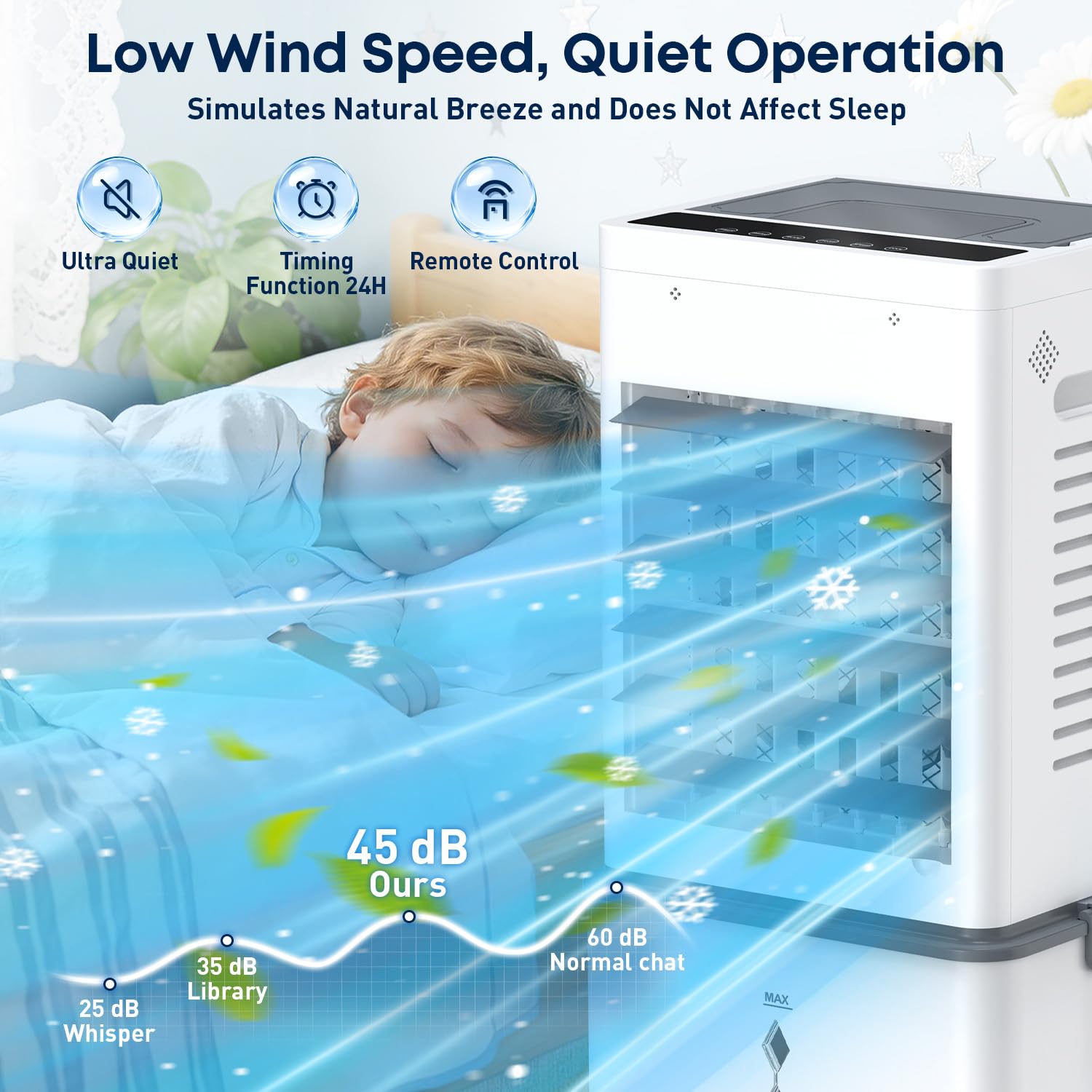 Portable Air Conditioner 8000 BTU, Windowless Air Conditioner with 6 Speeds 2 Modes, 12L Large Water Tank, 24H Timer & Remote Control, Energy Efficient Cooling Fan for Bedroom Home Office (Grey) 🍁 All In One Marketplace Canada