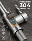 WEWE Pull-Down Kitchen Faucet with Sprayer 3 Modes, High Arc Stainless Steel with Brushed Nickel Finish, for 1 or 3 Hole Kitchen Sinks for Pot Filler, Farmhouse Bar Laundry 🍁 All In One Marketplace Canada