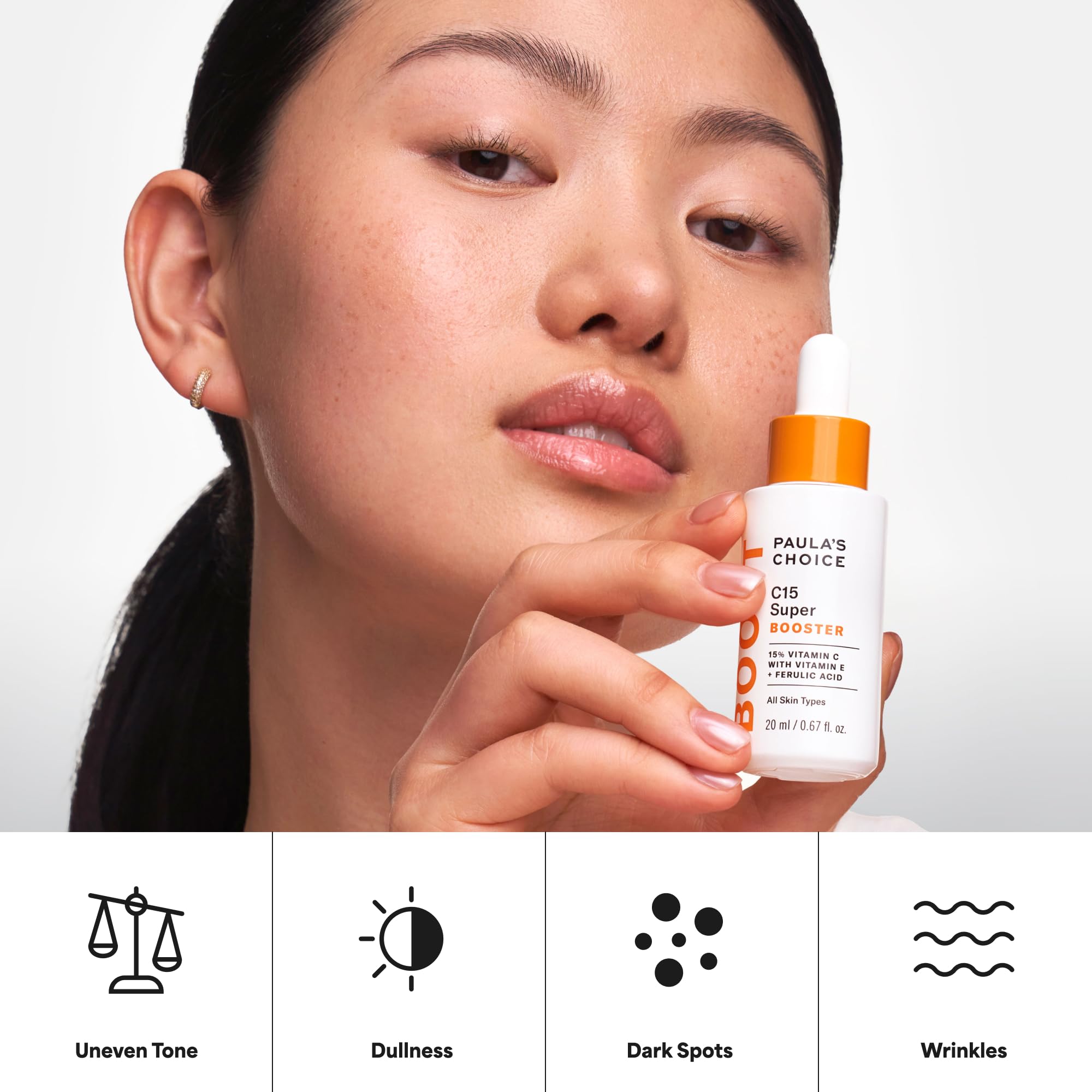 Paula's Choice C15 Super Booster, 15% Vitamin C with Vitamin E & Ferulic Acid, Brightening Serum for Discolouration, Dark Spots & Wrinkles, Fragrance-Free, 20 mL 🍁 All In One Marketplace Canada
