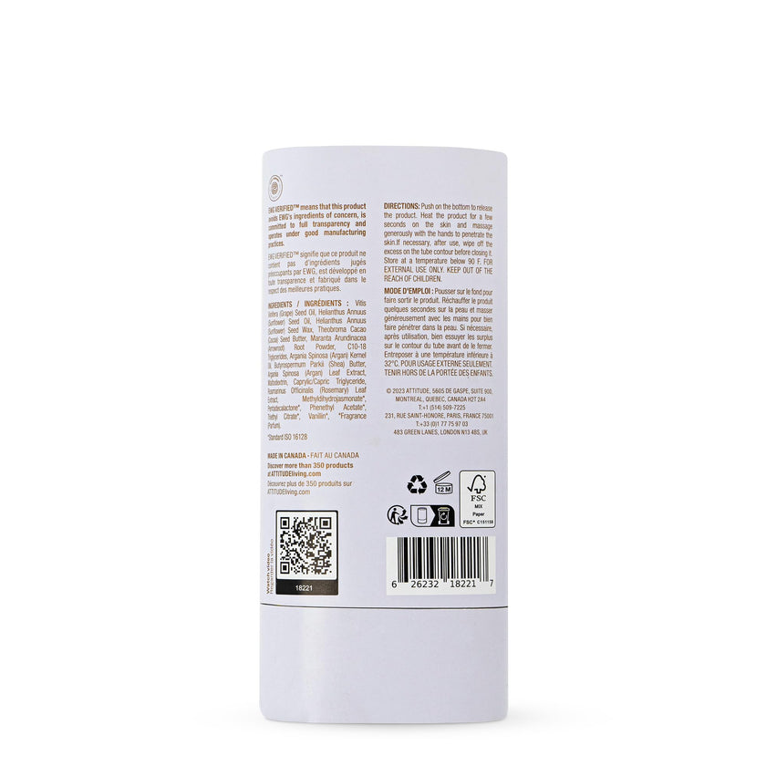 ATTITUDE Plastic-Free Body Butter Bar for Pregnant Dry and Stretched Skin, Made in Canada, EWG Verified, Vegan Maternity Products, Rose and Argan Oil, 85 grams 🍁 All In One Marketplace Canada
