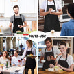 4 Packs Chef Apron, Black Waterproof Apron, Adjustable Apron with 2 Pockets for Men Women, Professional Apron for Kitchen Cooking Gardening Painting Baking Restaurant (Black) 🍁 All In One Marketplace Canada