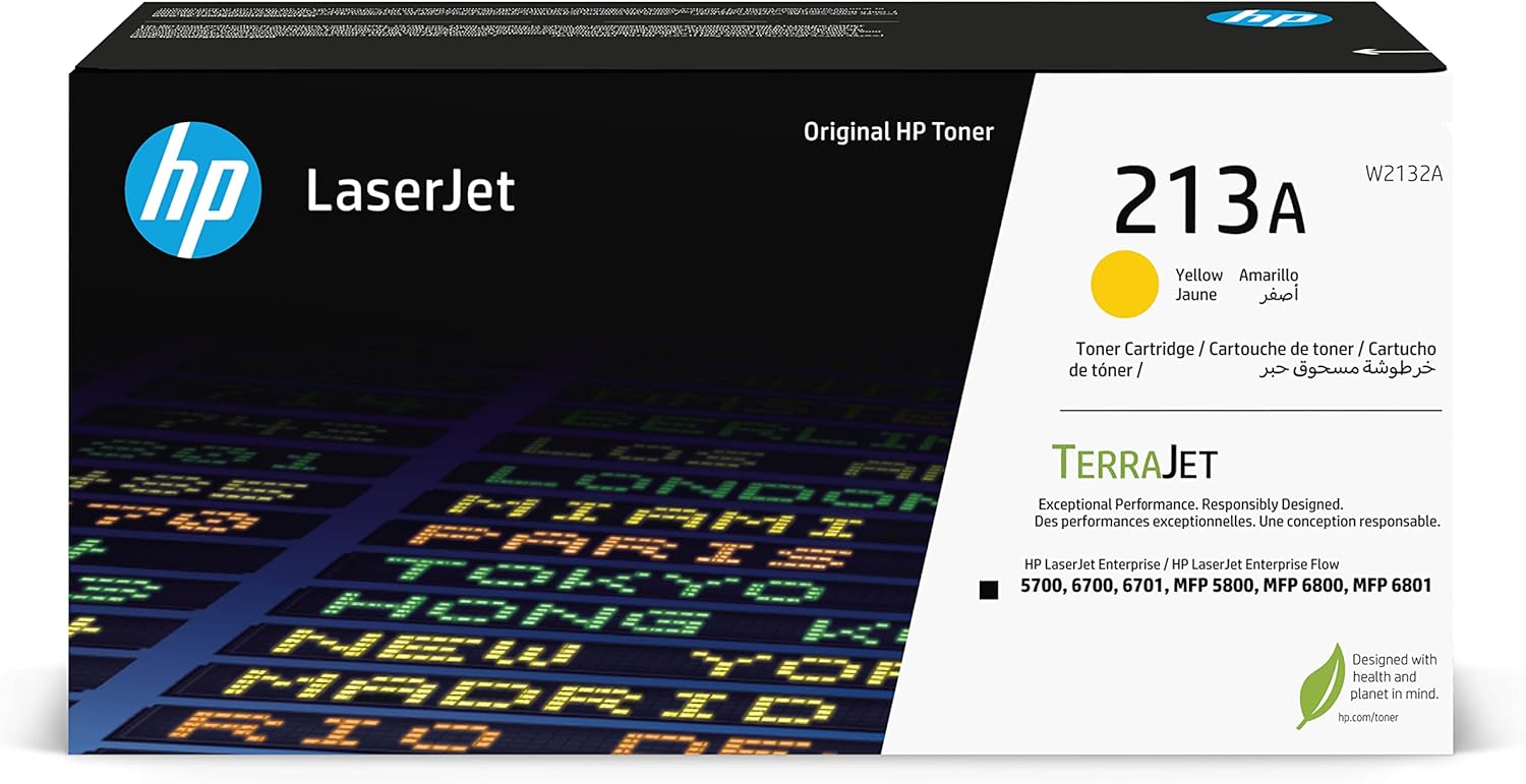 HP 213A Yellow Original LaserJet Toner Cartridge (W2132A)
