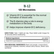 NATURE'S BOUNTY Vitamin B-12 Supplement, 2500 mcg, Quick Dissolve Tablets, Natural Cherry Flavour, Helps In Energy Metabolism, Essential In Normal Formation Of Blood Cells, 120 Tablets, 42 g 🍁 All In One Marketplace Canada