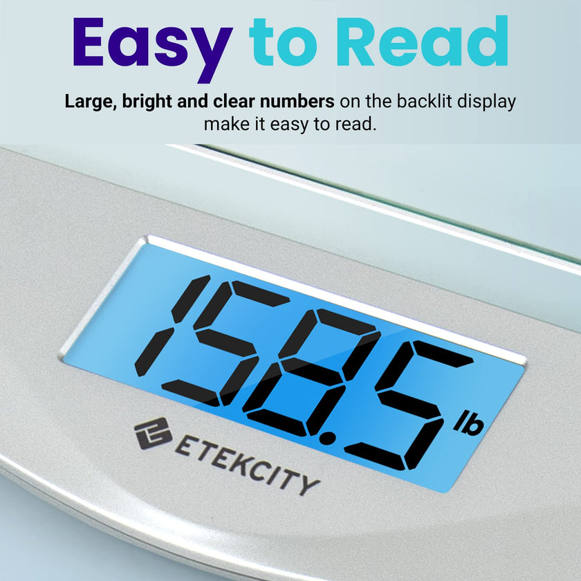 Etekcity Digital Body Weight Bathroom Scale, Large Blue LCD Backlight Display, High Precision Measurements,6mm Tempered Glass, 400 Pounds 🍁 All In One Marketplace Canada
