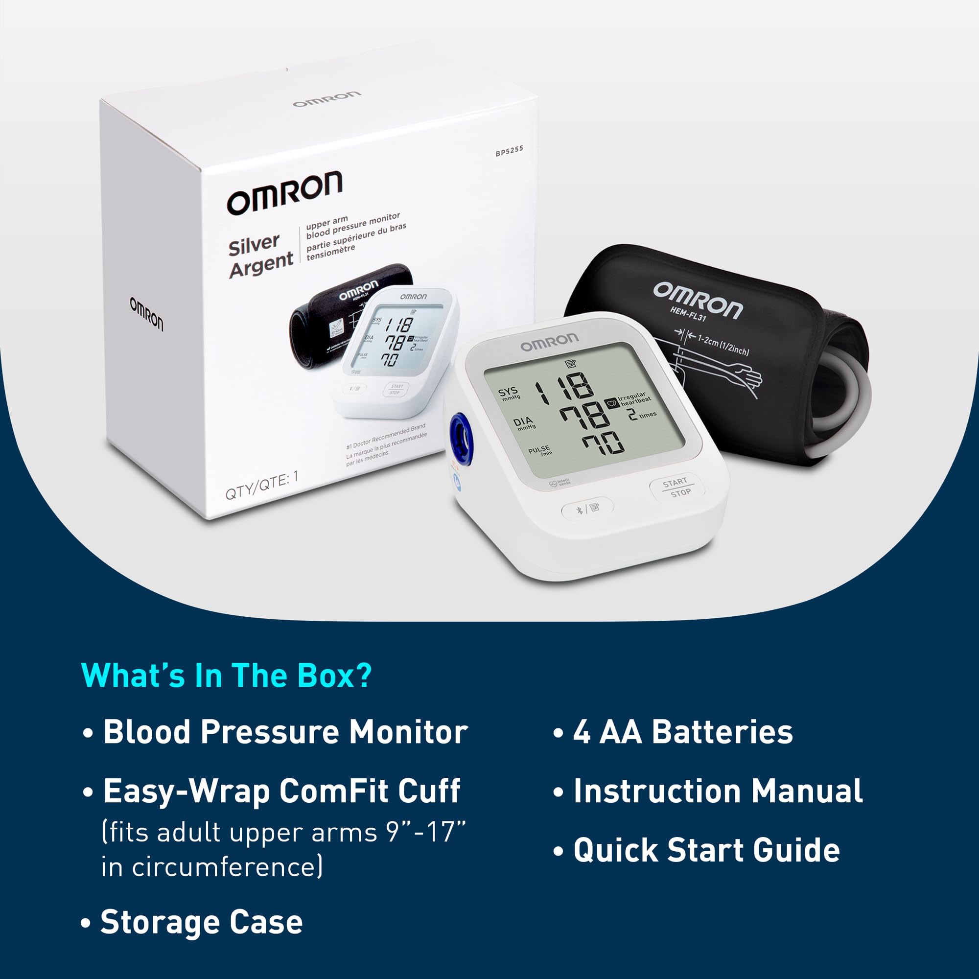 Omron Silver Upper Arm Blood Pressure Monitor 🍁 All In One Marketplace Canada