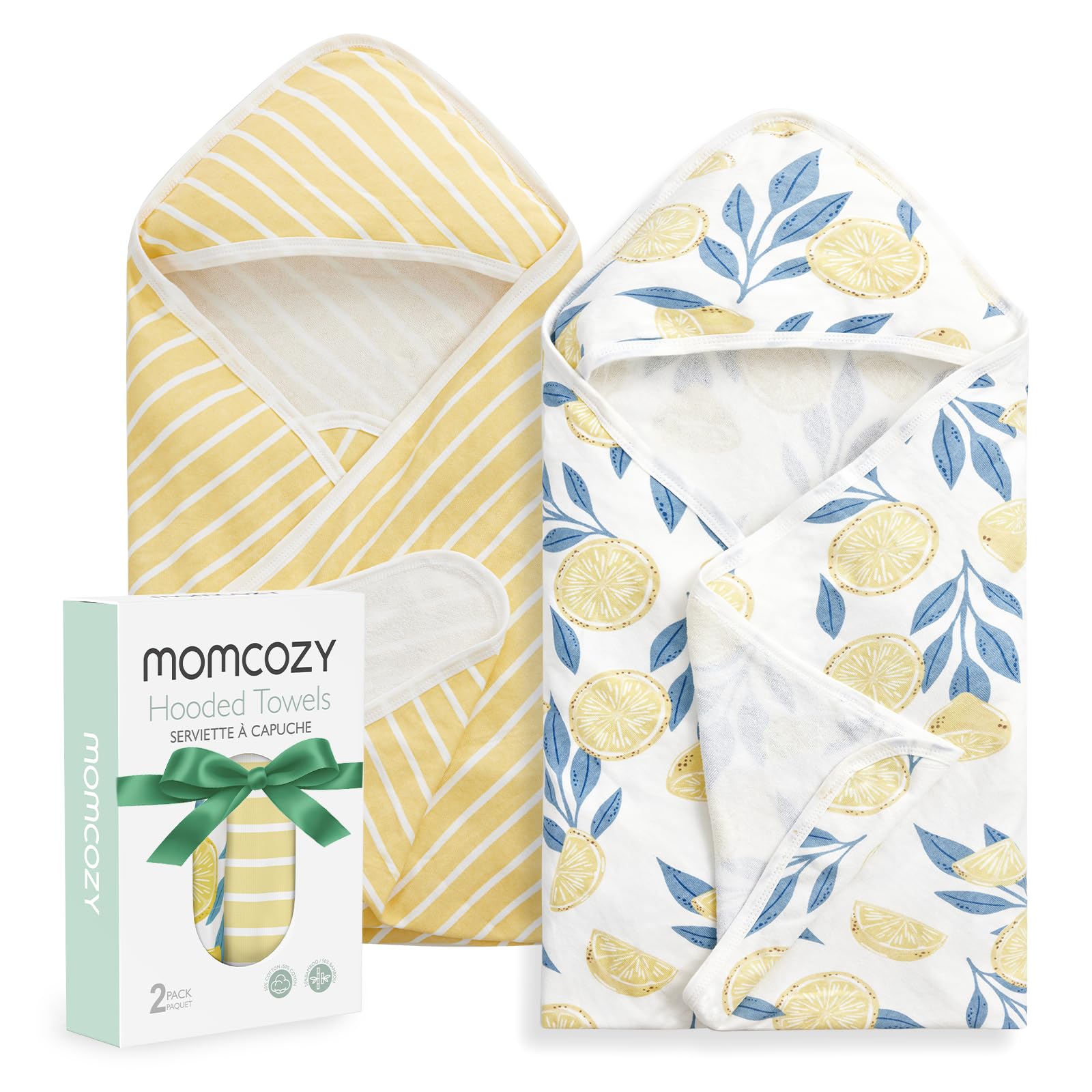 Momcozy Baby Towel with Hooded - Ultra Soft & Absorbent Large Bath Towel Set for Comfort & Gentle on Baby's Skin - Med Thick& Durable -Shower Gift & Bath Essential for Newborn, Infant, Toddler 🍁 All In One Marketplace Canada