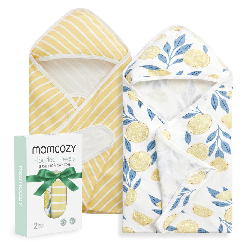 Momcozy Baby Towel with Hooded - Ultra Soft & Absorbent Large Bath Towel Set for Comfort & Gentle on Baby's Skin - Med Thick& Durable -Shower Gift & Bath Essential for Newborn, Infant, Toddler 🍁 All In One Marketplace Canada