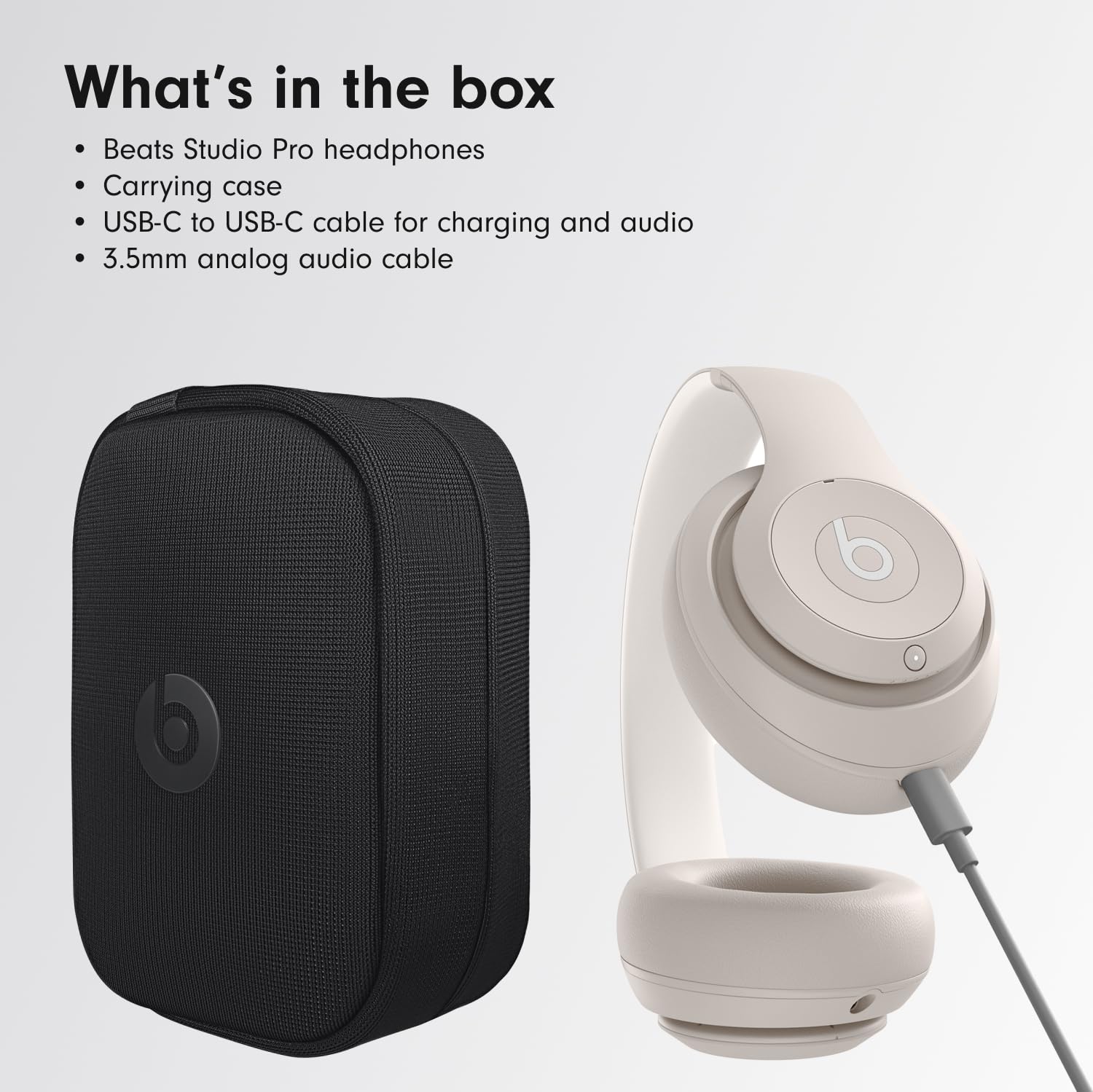 Beats Studio Pro - Wireless Bluetooth Noise Cancelling Headphones - Personalized Spatial Audio, USB-C Lossless Audio, Apple & Android Compatibility, Up to 40 Hours Battery Life - Sandstone 🍁 All In One Marketplace Canada