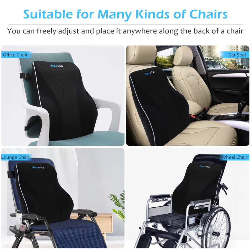 Lumbar Support Pillow for Office Chair Car Lumbar Pillow Lower Back Pain Relief Memory Foam Back Cushion with 3D Mesh Cover Gaming Chair Back Pillow Ergonomic Back Rest for Wheelchair Desk 🍁 All In One Marketplace Canada