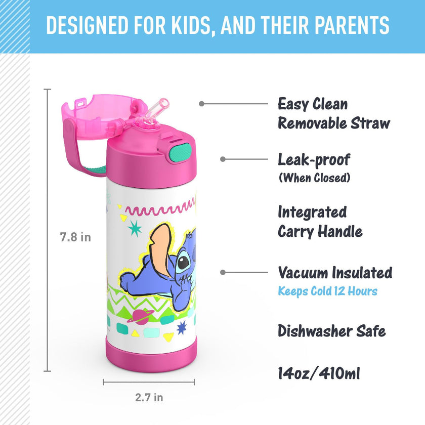 THERMOS FUNTAINER Water Bottle with Straw, 14oz, Stitch 🍁 All In One Marketplace Canada