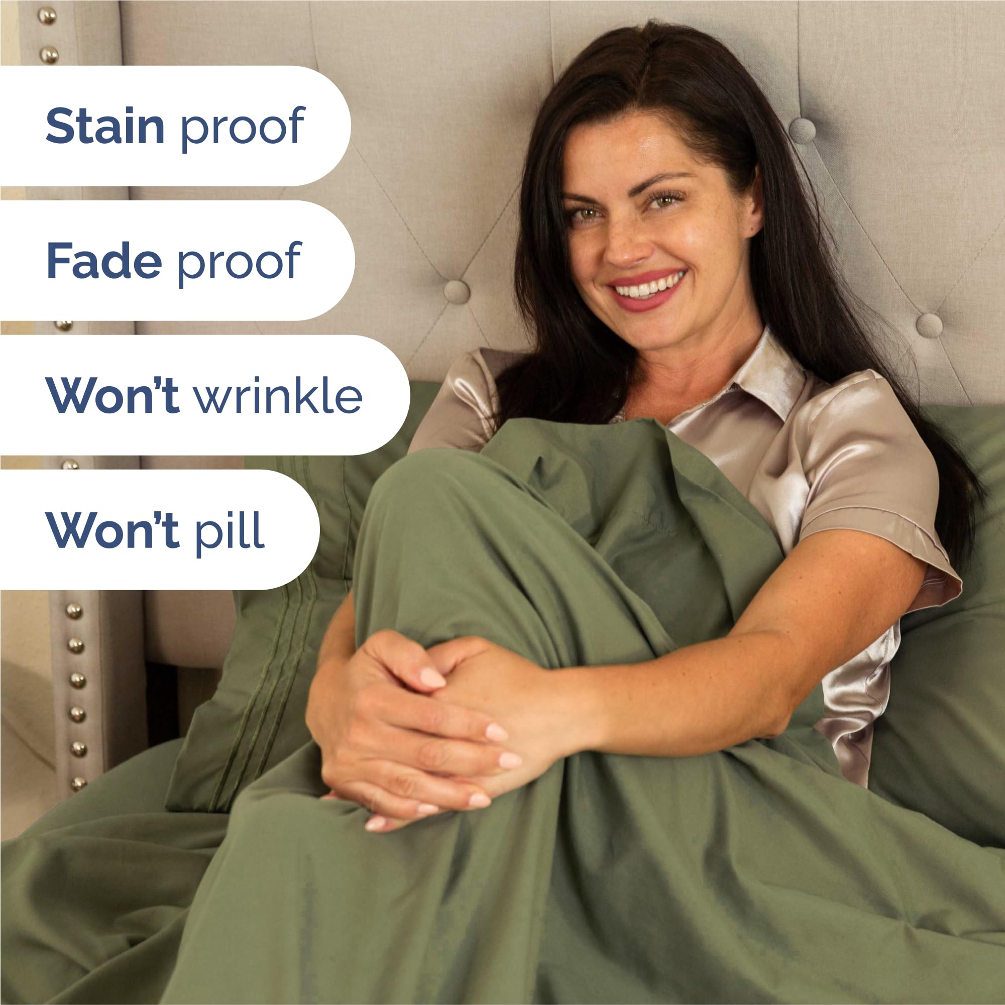 King Size 4 Piece Sheet Set - Comfy Breathable & Cooling Sheets - Hotel Luxury Bed Sheets for Women & Men - Deep Pockets, Easy-Fit, Soft & Wrinkle Free Sheets - Sage Green Oeko-Tex Bed Sheet Set 🍁 All In One Marketplace Canada