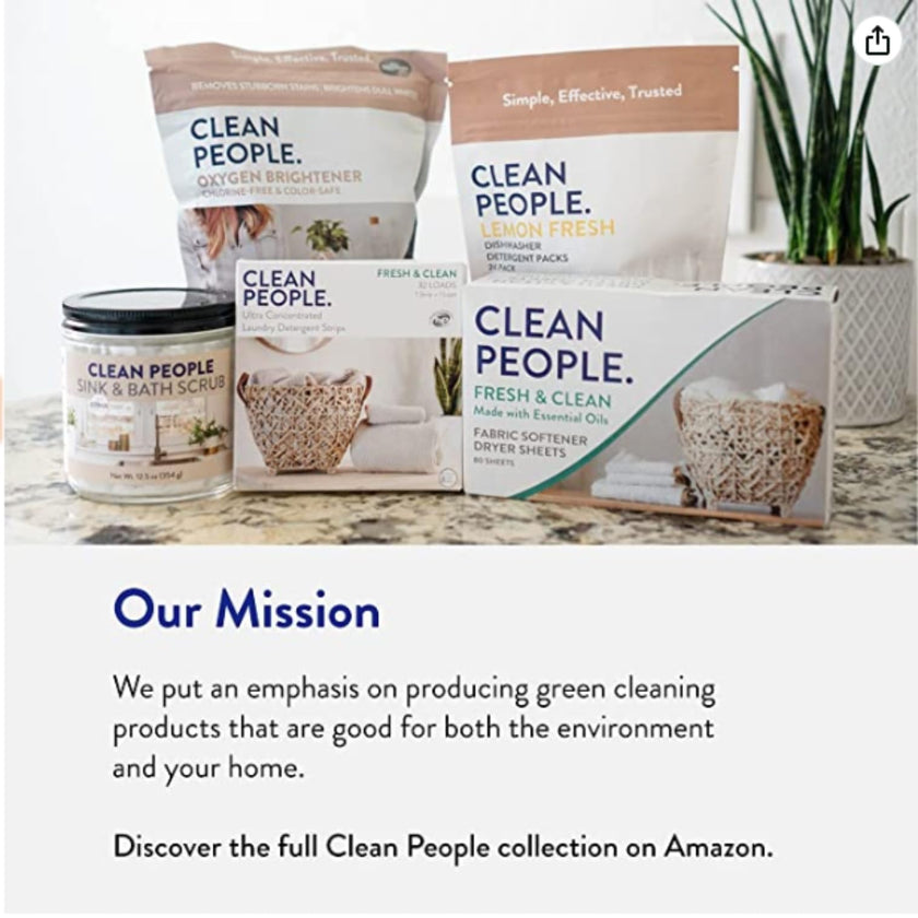 Clean People Laundry Detergent Sheets - Recyclable Packaging, Hypoallergenic, Stain Fighting - Ultra Concentrated, Laundry Soap - Fragrance Free, 96 Pack 🍁 All In One Marketplace Canada