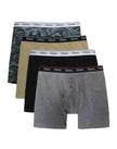 Hanes Originals Men's Boxer Briefs, Stretch Cotton Moisture-Wicking Underwear, Modern Fit Low Rise, Pack of 4, Grey/Black assortement, Size X Large 🍁 All In One Marketplace Canada