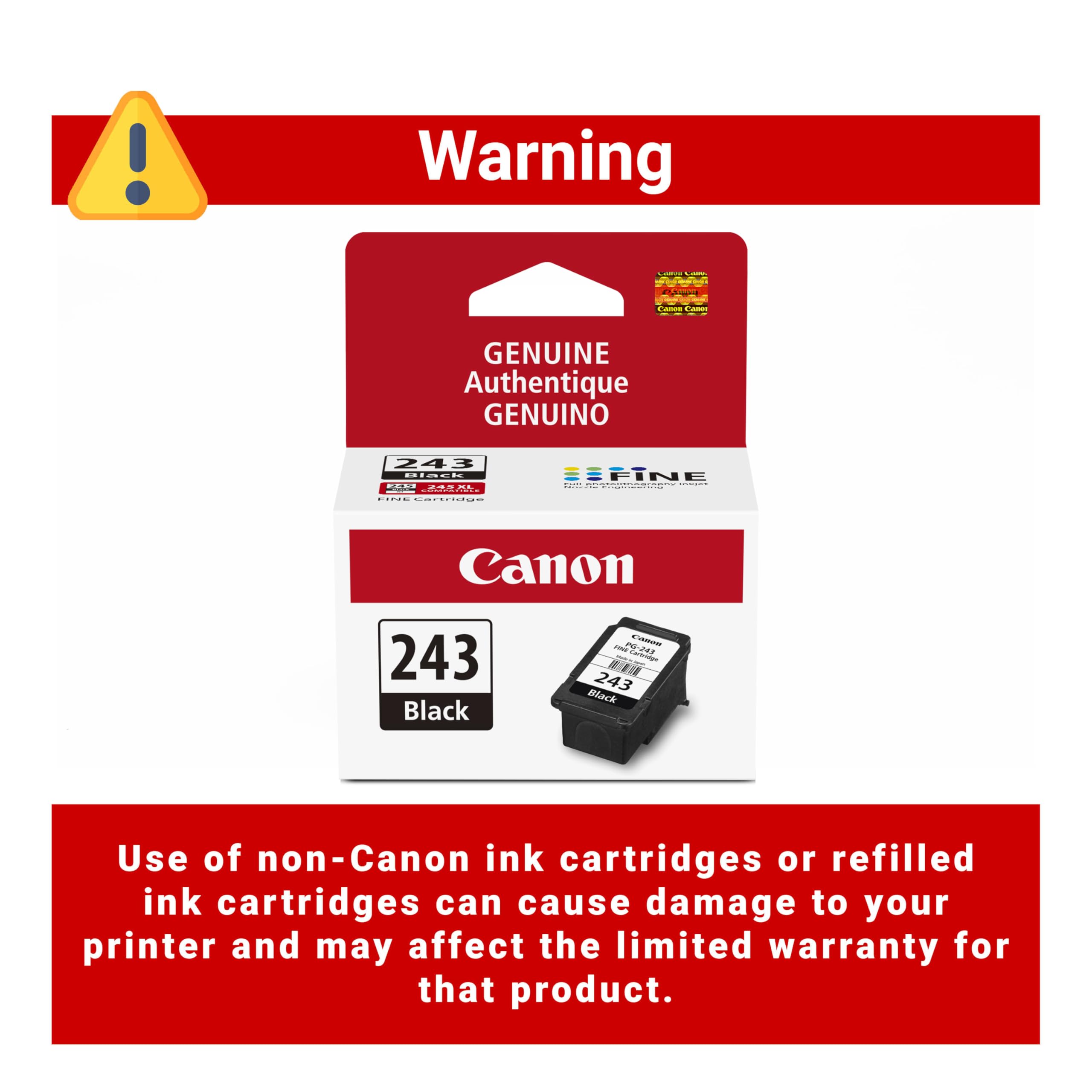 Canon PG-243 Black Ink Cartridge Compatible to Printer iP2820 MX492, MG2420, MG2520, MG2920, MG2922, MG2924 MG3020, MG2525, TS3120, TS302, TS202 and TR4520 🍁 All In One Marketplace Canada