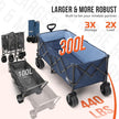 Overmont 300L Foldable Collapsible Wagon - Heavy Duty Utility Beach Wagon Cart with Rotatable Wide Wheels Inside Pockets for Camping Garden Shopping Sports - 440lbs Load 🍁 All In One Marketplace Canada