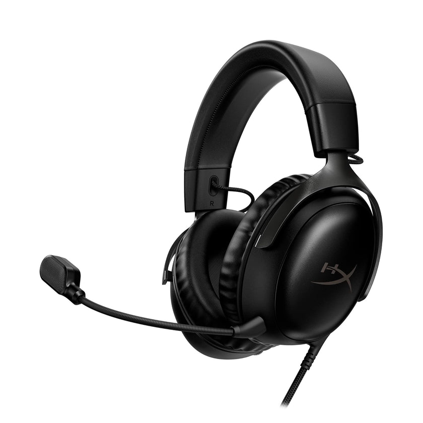 HyperX Cloud III – Wired Gaming Headset, PC, PS5, Xbox Series X|S, Angled 53mm Drivers, DTS Spatial Audio, Memory Foam, Durable Frame, Ultra-Clear 10mm Mic, USB-C, USB-A, 3.5mm – Black 🍁 All In One Marketplace Canada