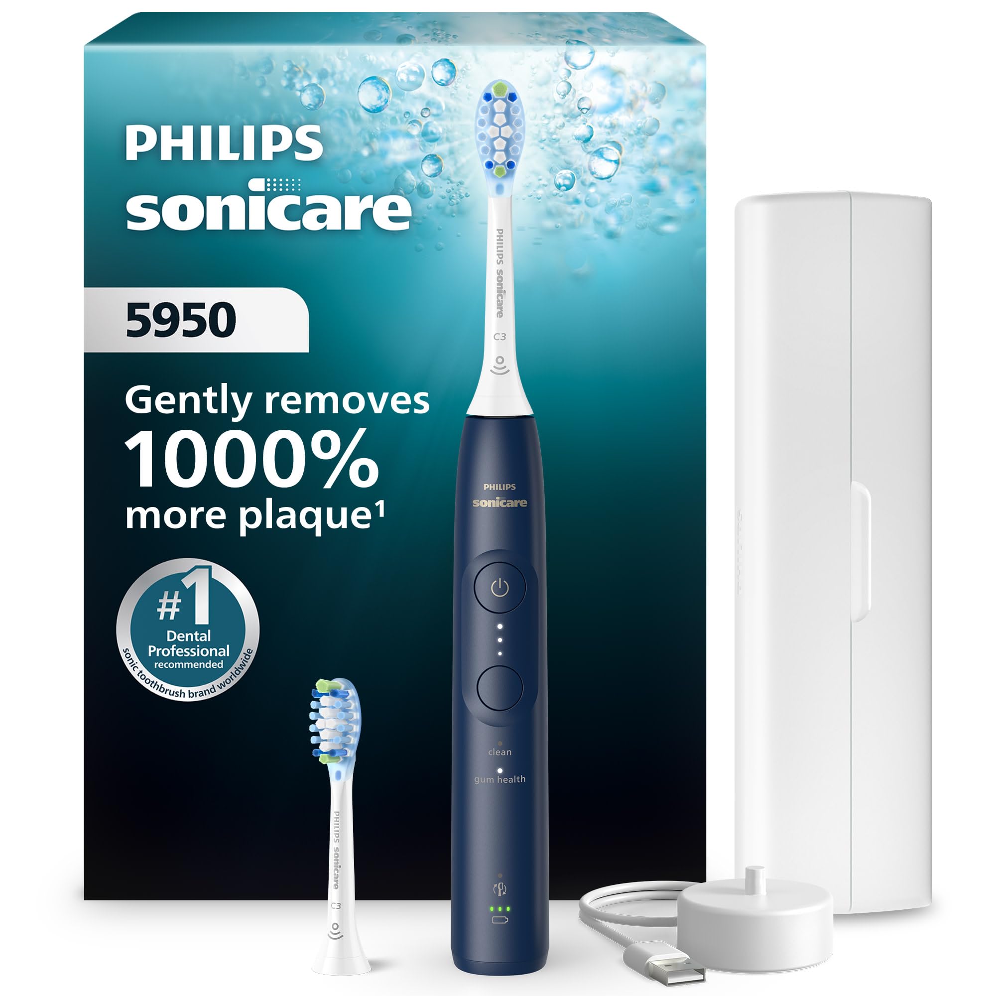 Philips Sonicare 5950 Rechargeable Electric Toothbrush, 2 Brush Heads, Blue 🍁 All In One Marketplace Canada