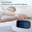 Odokee Digital Dual Alarm Clock for Bedroom, Easy to Set, 0-100% Dimmer, USB Charger, 5 Sounds Adjustable Volume, Weekday/Weekend Mode, Snooze, 12/24Hr, Battery Backup, Compact Clock for Bedside(Blue) 🍁 All In One Marketplace Canada