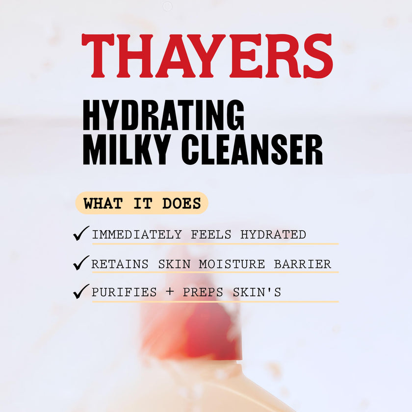 THAYERS Milky Hydrating Face Cleanser with Snow Mushroom and Hyaluronic Acid, Dermatologist Recommended Gentle Facial Wash and Hydrating Skincare for Dry and Sensitive Skin, Paraben Free, 8 FL Oz 🍁 All In One Marketplace Canada