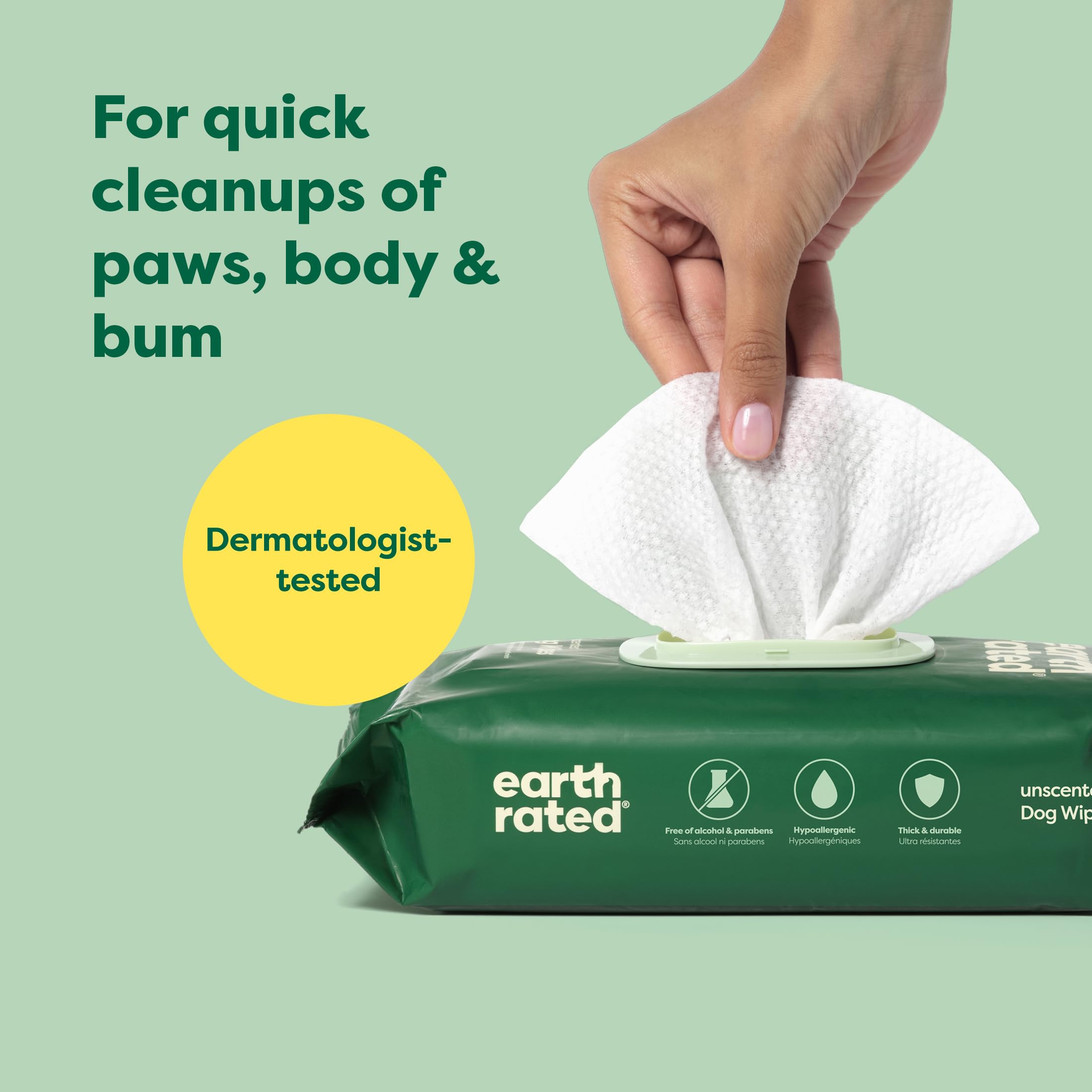 Earth Rated (A Canadian Company) Pet Wipes for Dogs and Cats, Hypoallergenic, Cleaning and Hydrating, for Grooming Paws, Body and Butt, Unscented, 400 Count 🍁 All In One Marketplace Canada