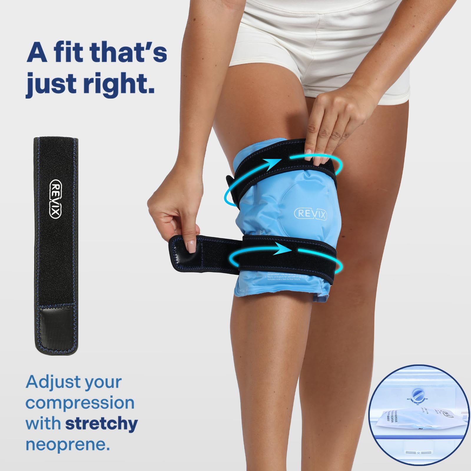REVIX Knee Ice Pack Wrap for Injuries Reusable, Gel Ice Pack Wrap with Cold Compress Therapy for Knee Pain Relief, Knee Replacement Surgery, Swelling, Bruises and Arthritis 🍁 All In One Marketplace Canada