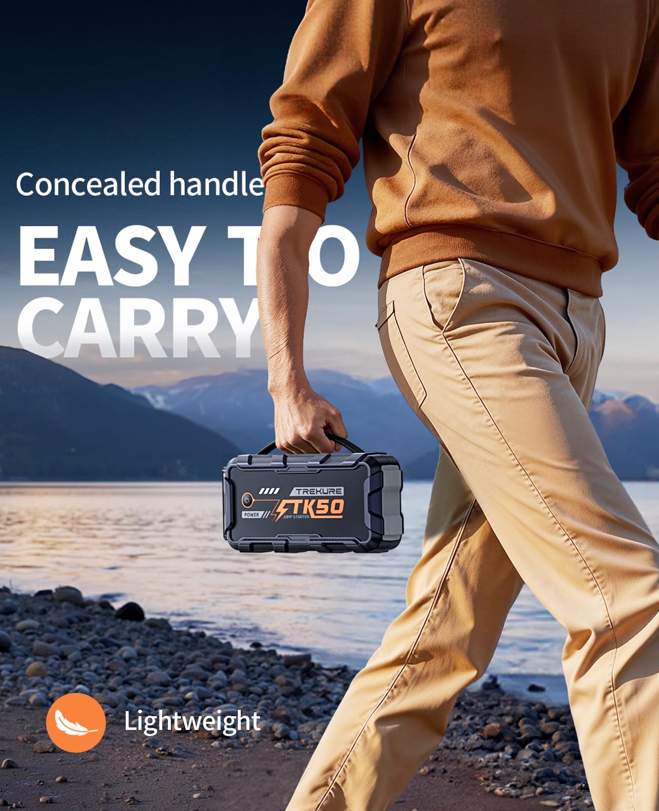 TREKURE 6000A Booster Pack, 26800mAh Jump Starter for Car Battery, All Gas/12L Diesel Portable Car Battery Power Pack, Safe Jumper Cables with Fast Charge & LED Light 🍁 All In One Marketplace Canada