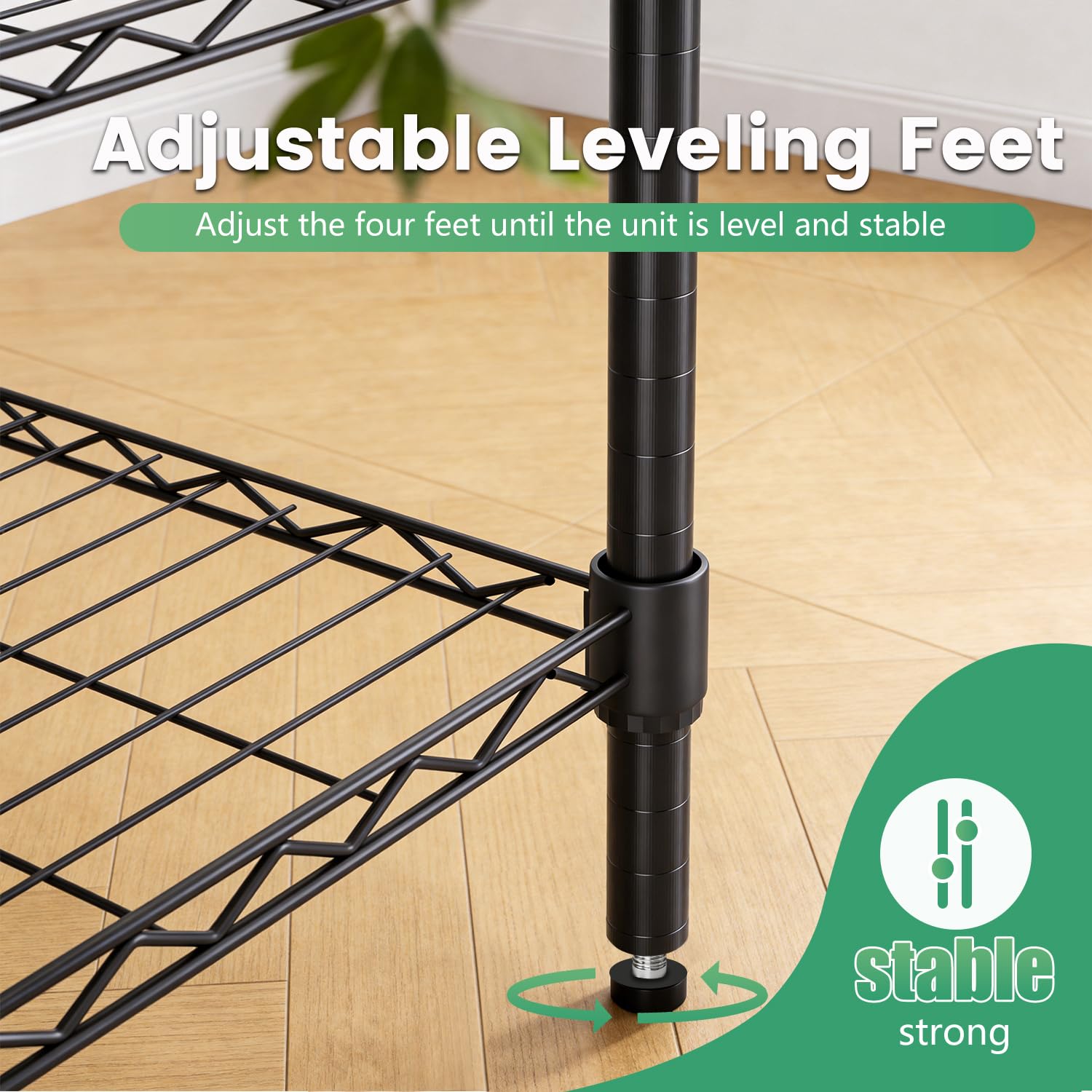 FDW Storage Shelves,Wire Shelving Unit Metal Shelves Heavy Duty Layer Rack Storage Rack Adjustable Utility (Black, 36