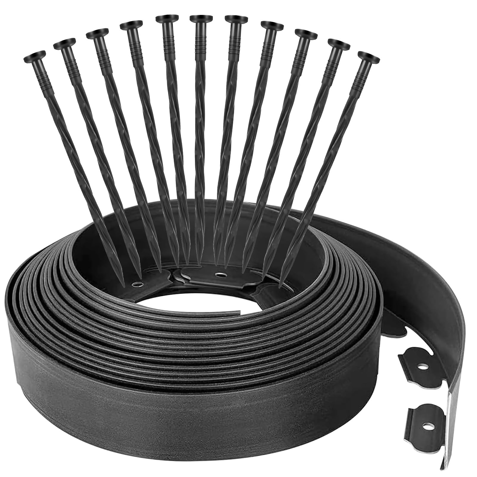 40Ft Garden Edging Border 2-inch Height with 40 Pcs 6-inch Plastic Stakes Landscape Edging Border Paver Edging Kit for Lawn, Yard, Flower Beds 🍁 All In One Marketplace Canada
