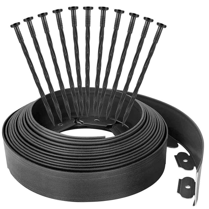 40Ft Garden Edging Border 2-inch Height with 40 Pcs 6-inch Plastic Stakes Landscape Edging Border Paver Edging Kit for Lawn, Yard, Flower Beds 🍁 All In One Marketplace Canada
