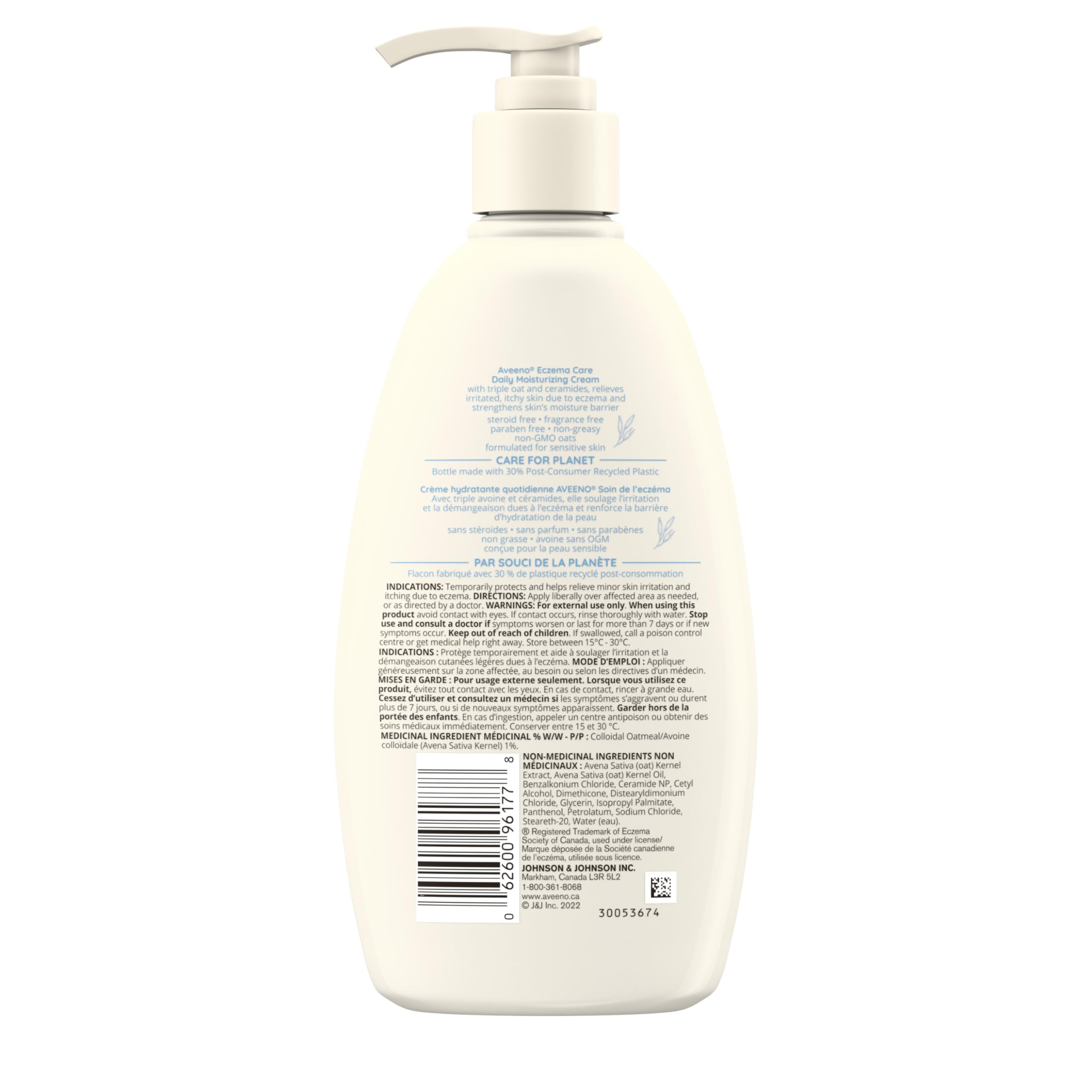 Aveeno Eczema Care Daily Moisturizing Cream, Dry Skin Moisturizer, Itchy Skin Relief, Eczema prone Skin, Fragrance Free, 330 mL 🍁 All In One Marketplace Canada