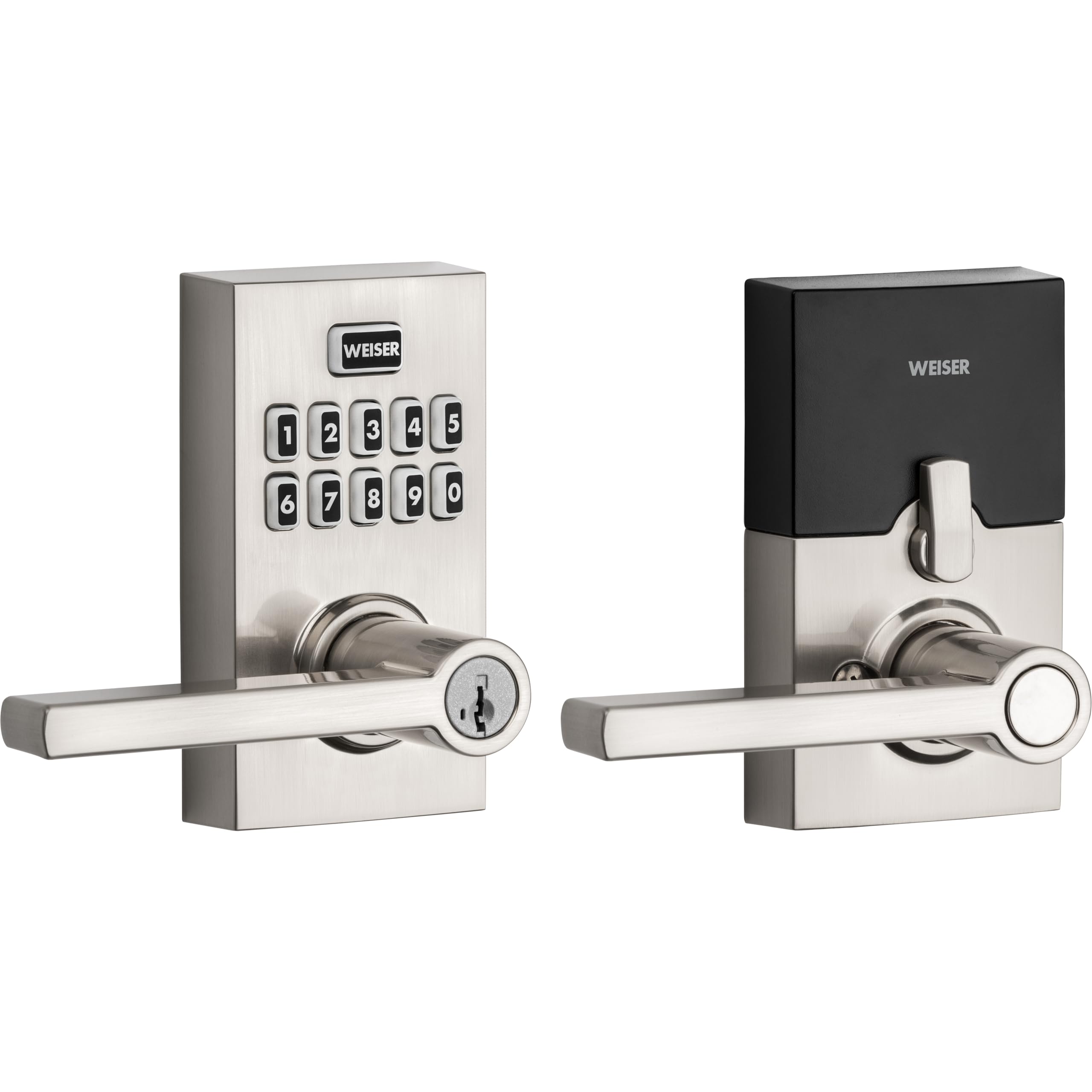 Weiser Smartcode 10 Satin Nickel Keyless Entry Door Lock with Handle/Deadbolt Lock, Keypad Door Lock with Auto Lock, Up to 30 User Codes, Electronic Door Handles/Door Locks for Entry Door & Garage 🍁 All In One Marketplace Canada