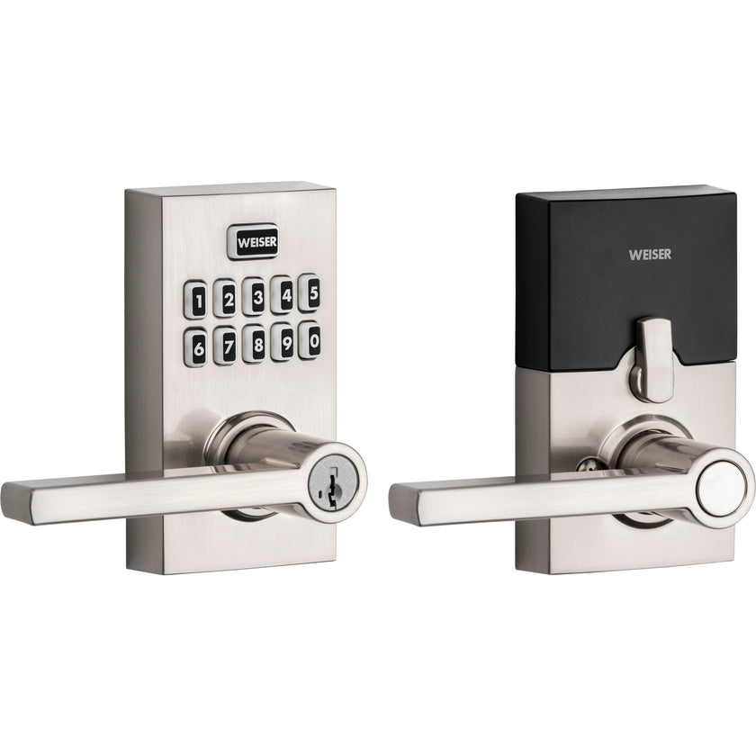 Weiser Smartcode 10 Satin Nickel Keyless Entry Door Lock with Handle/Deadbolt Lock, Keypad Door Lock with Auto Lock, Up to 30 User Codes, Electronic Door Handles/Door Locks for Entry Door & Garage 🍁 All In One Marketplace Canada