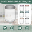 Xileanalee Overnight Oats Containers with Lids 6 Pack-16 Oz Mason Jar with Lids-Overnight Oats Jars Glass Food Storage Containers for Chia Seed Pudding Salad Cereal Coffee Spices 🍁 All In One Marketplace Canada