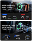 LISEN 15W for MagSafe Car Mount Charger【24 Strongest Magnets】 Phone Holder Car Magnetic Wireless Charger【360°】 Vent & Dashboard MagSafe Car Accessories for Mom for iPhone 17 Pro 16 15 14 13 🍁 All In One Marketplace Canada