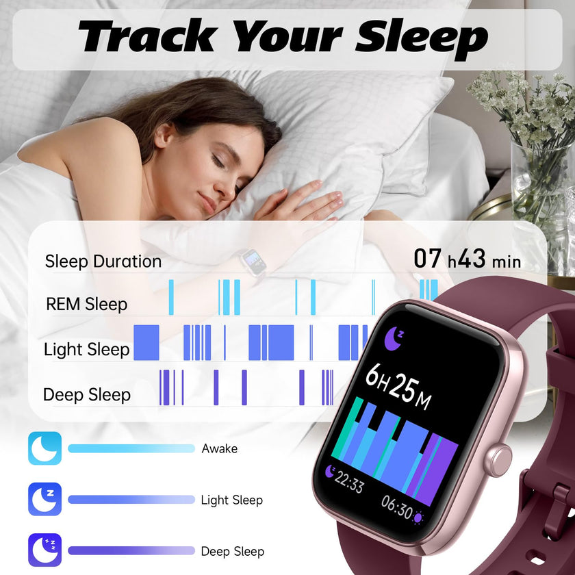 Smart Watch for Men Women with Bluetooth Call, Alexa Built-in, Heart Rate & Sleep Monitor, 1.83