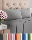 Queen Size 4 Piece Sheet Set - Comfy Breathable & Cooling Sheets - Hotel Luxury Bed Sheets for Women & Men - Deep Pockets, Easy-Fit, Soft & Wrinkle Free Sheets - Heathered Grey Oeko-Tex Bed Sheet Set 🍁 All In One Marketplace Canada