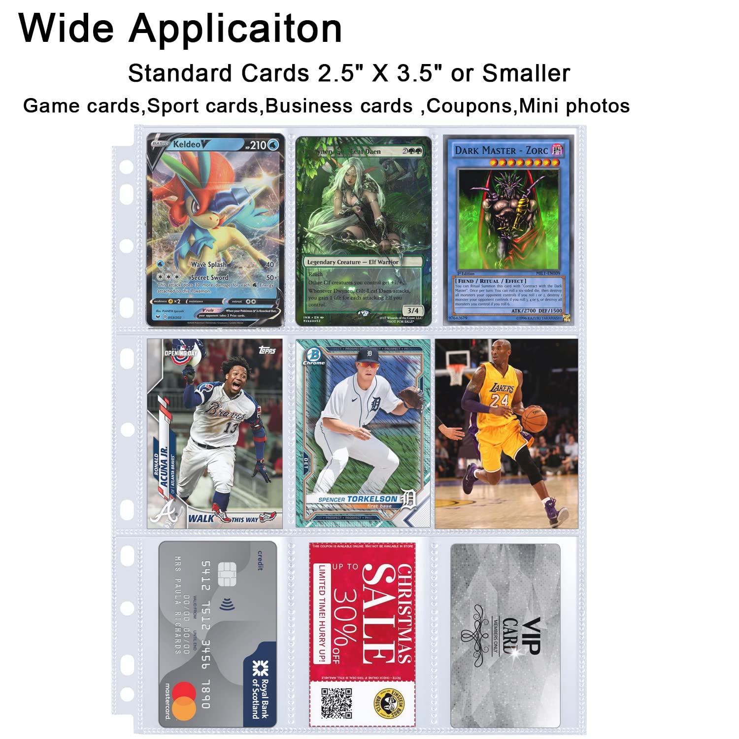 360 Pockets Trading Card Sleeves - Double-Sided 9 Pocket Page Protector, Ultra-Clear Card Sheets for 3 Ring Binder, Sleeves for Game Yugioh/MTG, Baseball, Business Cards, Coupons 🍁 All In One Marketplace Canada