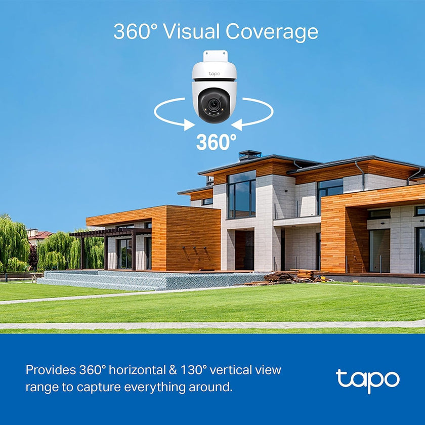Tapo 2K 3MP QHD Pan/Tilt Outdoor Wired Security Wi-Fi Camera, 360° Visual Coverage, Full-Color Night Vision Up to 98ft, Smart Motion Tracking, Person Detection,Physical Privacy Mode(Tapo C510W) 🍁 All In One Marketplace Canada
