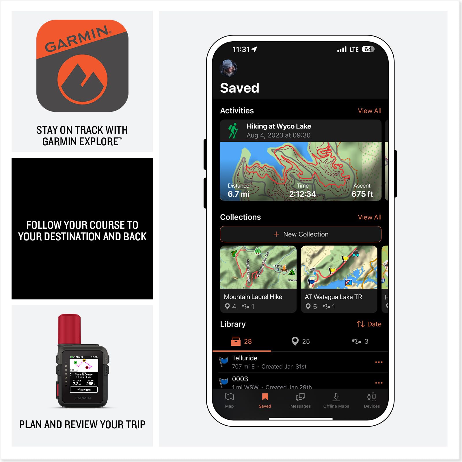 Garmin inReach® Mini 3 Plus, Rugged Global Satellite Communicator with Touchscreen Texting, Photo & Voice Messaging, Emergency SOS Messages & Battery Up to 350 Hours with 10-min inReach® Tracking 🍁 All In One Marketplace Canada