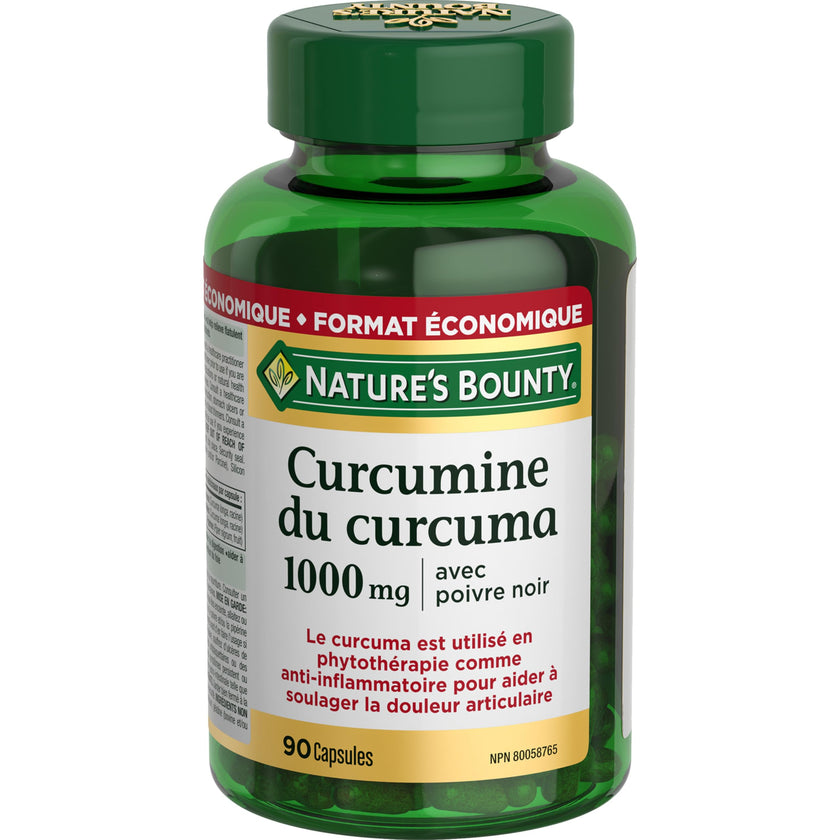 NATURE'S BOUNTY Turmeric Curcumin Plus Black Pepper, 1000 mg, Anti-inflammatory, Capsules, 108.9 g 🍁 All In One Marketplace Canada