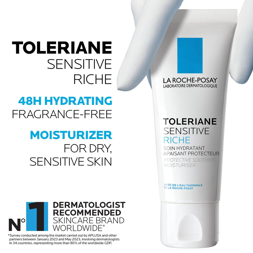 La Roche-Posay Face Moisturizer for Dry, Sensitive Skin, Toleriane Sensitive Rich Face Cream with Niacinamide & Ceramides, Alcohol Free, Fragrance Free & Recommended by Dermatologists, 40mL 🍁 All In One Marketplace Canada