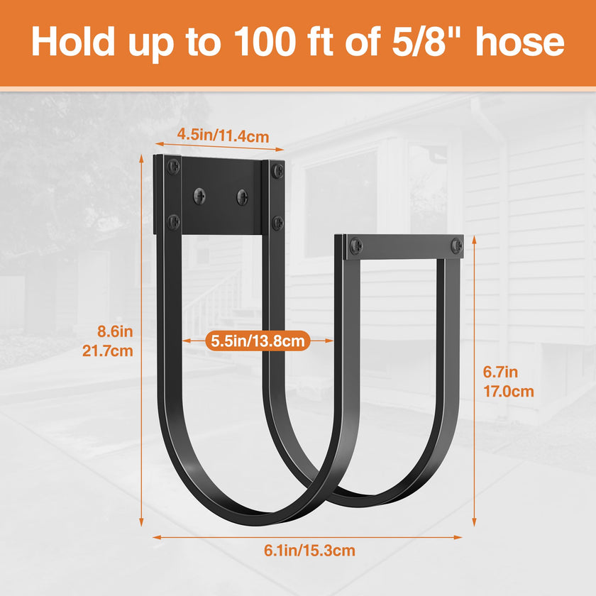 Garden Hose Holder Wall Mount - Heavy Duty Metal Water Hose Hanger for Outside, Durable Hose Hook for Garden, Garage, or Yard Storage 🍁 All In One Marketplace Canada