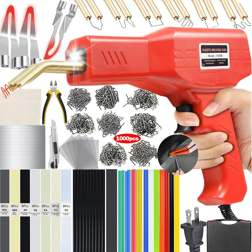 Upgraded 220W Plastic Welder, 2 in 1 Plastic Welding Repair Welder Kit 1000PCS Hot Stapler Soldering Gun with 100PCS Plastics Welding Rods Car Bumper Repair Kit for Most Plastics Repair 🍁 All In One Marketplace Canada