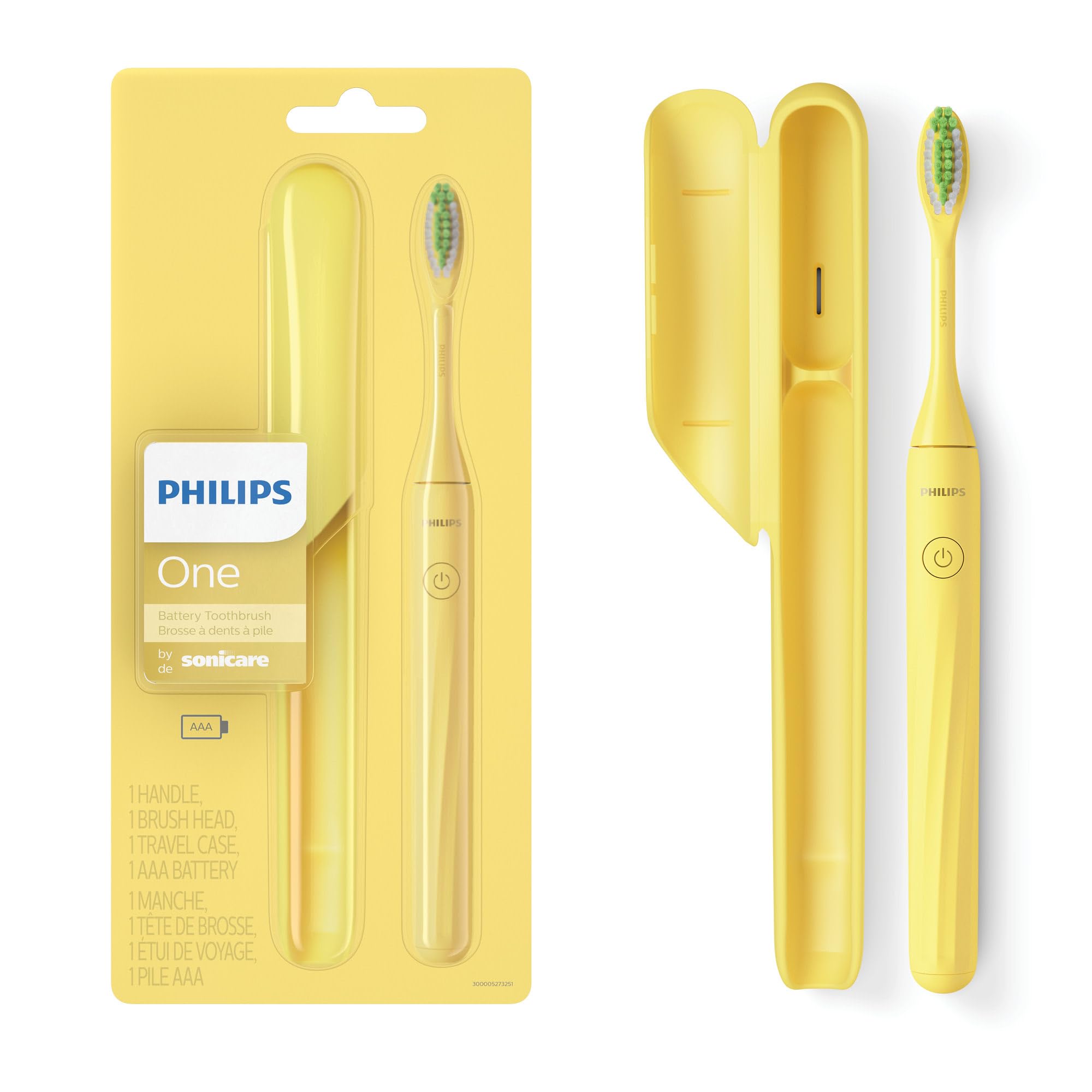 PHILIPS One By Sonicare Battery Toothbrush, Mango, Hy1100/02, 1 Count 🍁 All In One Marketplace Canada