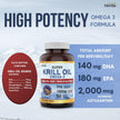 Herba Krill Oil Omega 3 Supplements - 120 Softgels | 1000mg of Antarctic Krill Oil Per Day (2 softgels 500mg each) | Source of Omega 3 Fatty Acids | High Astaxanthin | Premium Grade - 500mg per Soft Gel | Made in Canada 🍁 All In One Marketplace Canada