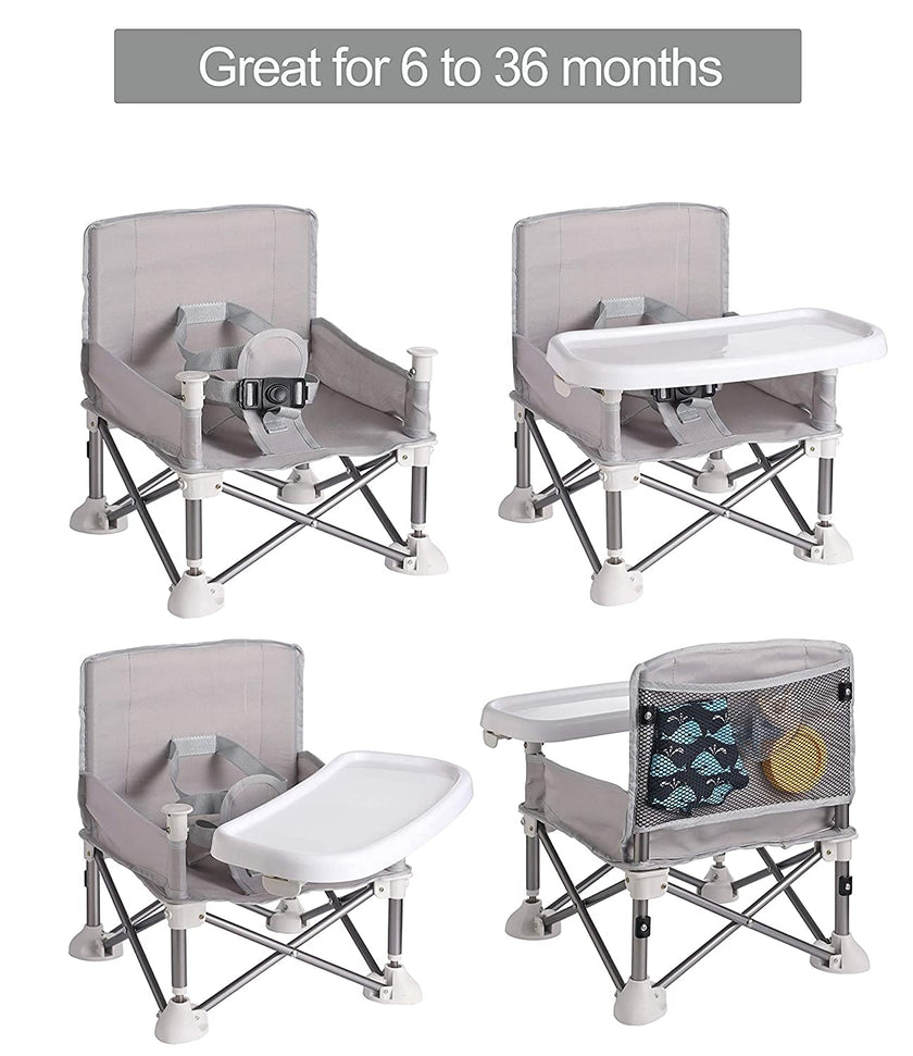 PandaEar Portable Baby Seat Travel Chair| Compact Fold with Straps for Indoor/Outdoor Use| Great for Camping, Beach, Lawn |Toddlers, Kids, Boys, Girls (Neural Seat) 🍁 All In One Marketplace Canada